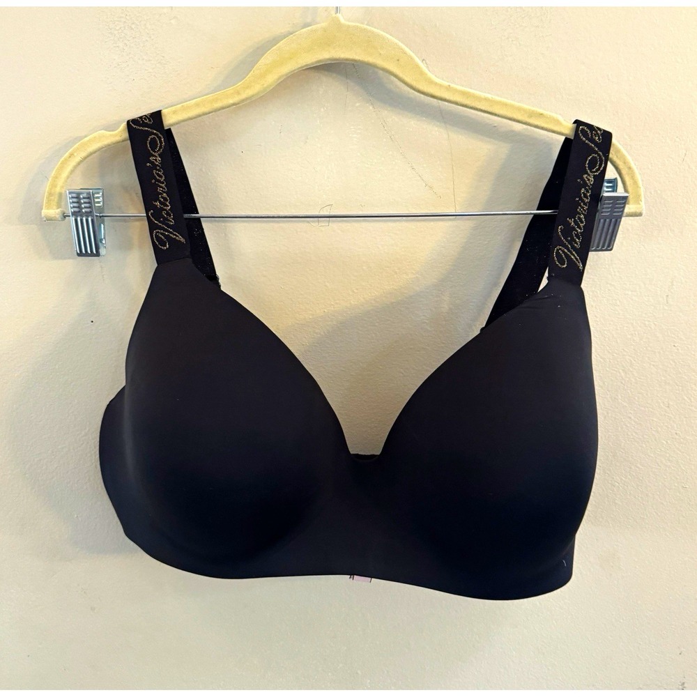 Victoria's Secret T-Shirt Bra 38DD Black Lightly Lined Wireless